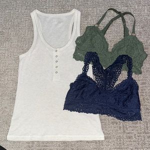 Aerie tank and bralettes